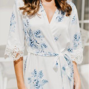 NWT IVANA BLEU DE FLEUR PRINTED ROBE